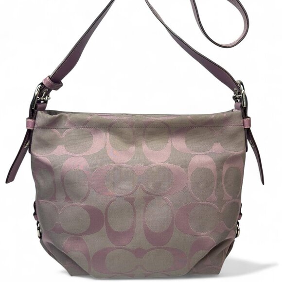 Coach Vintage Signature C Purple Duffle Hobo Bag - Picture 1 of 13